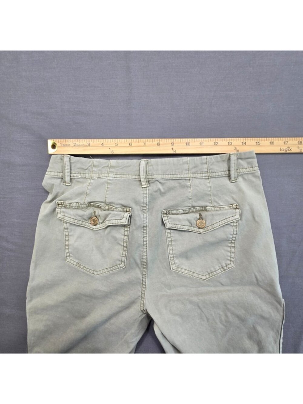 White House Black Market Womens Size 6 Slim Crop Pants Khaki Utility - Picture 7 of 7